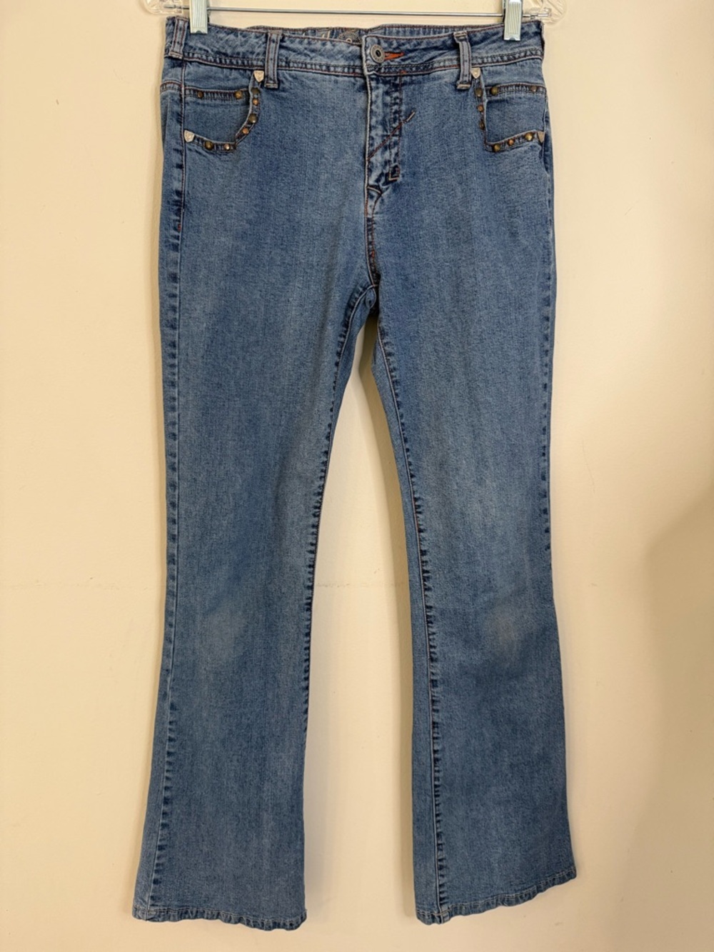 Ethyl Classic denim metal stud embellished jeans SZ 8